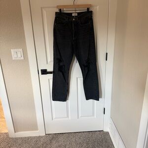 Agolde pinch waist distressed straight leg Denim Jeans